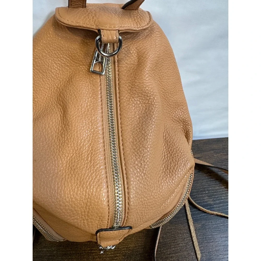 Rebecca Minkoff Backpack Purse Pebbled Leather Silver Hardware Fringe Tassel Bag